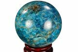 Bright Blue Apatite Sphere - Madagascar #121792-1